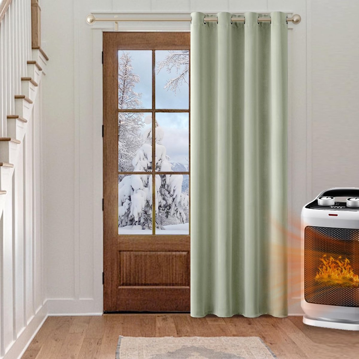 My Ninki ® Stijlvolle Lichtdichte Thermische Gordijnen voor Slaapkamer en Woonkamer in Salie Groen - 140x122 cm