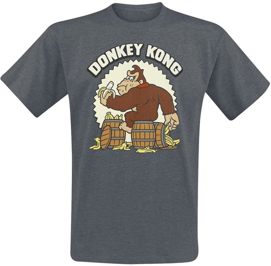 Super Mario Donkey Kong Heren T-shirt - gemêleerd donkergrijs - S