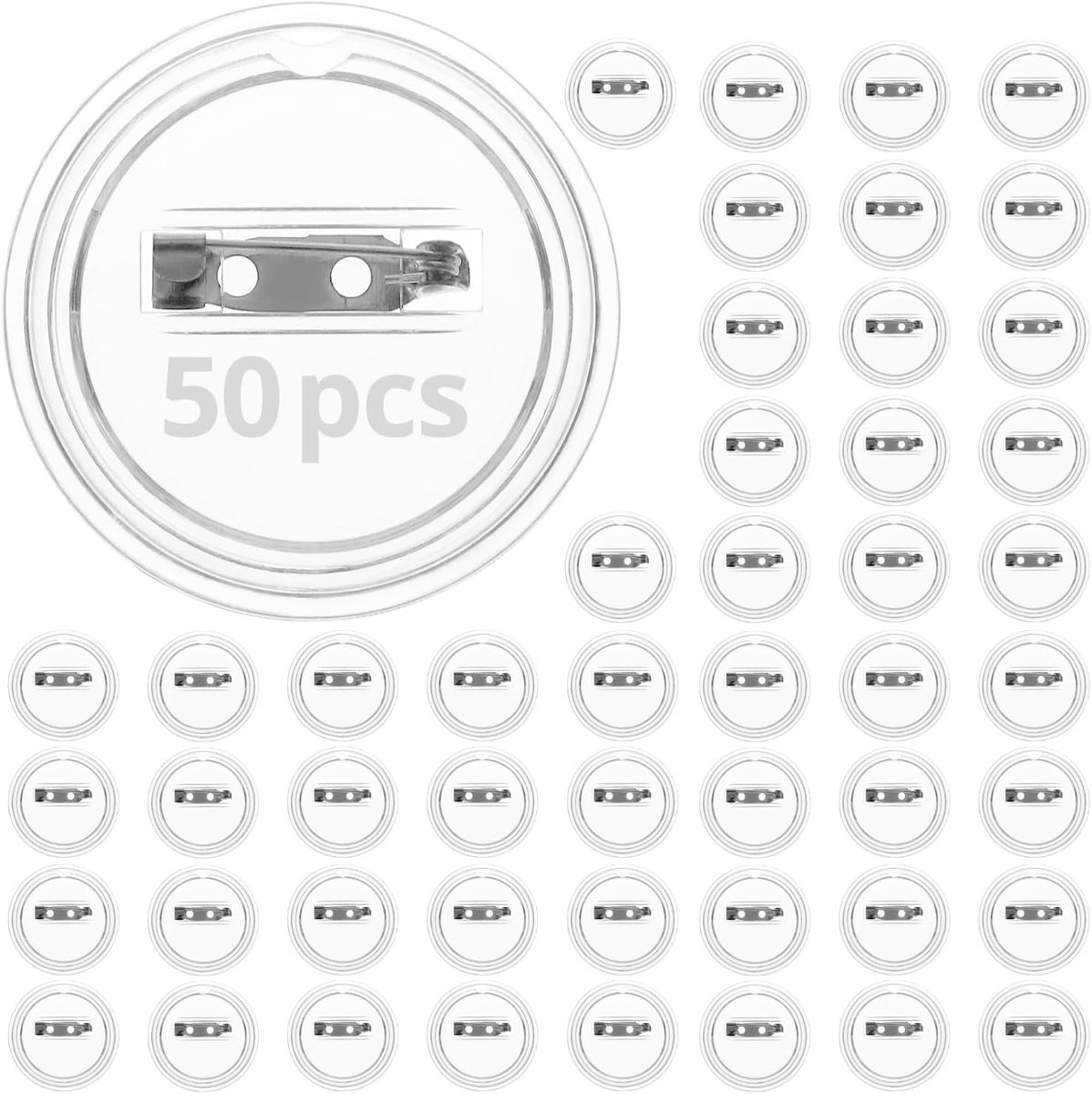 50-delige do-it-yourself knopen - 38 mm transparante knoopspelden voor knutselen