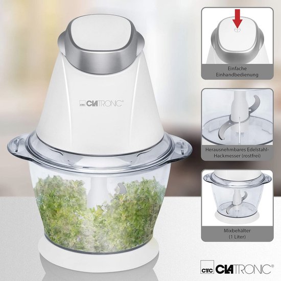 Multifunctionele Hakmolen en Ice Crusher - 2-in-1 Keukenapparaat - 250 Watt, Wit — afbeelding 3