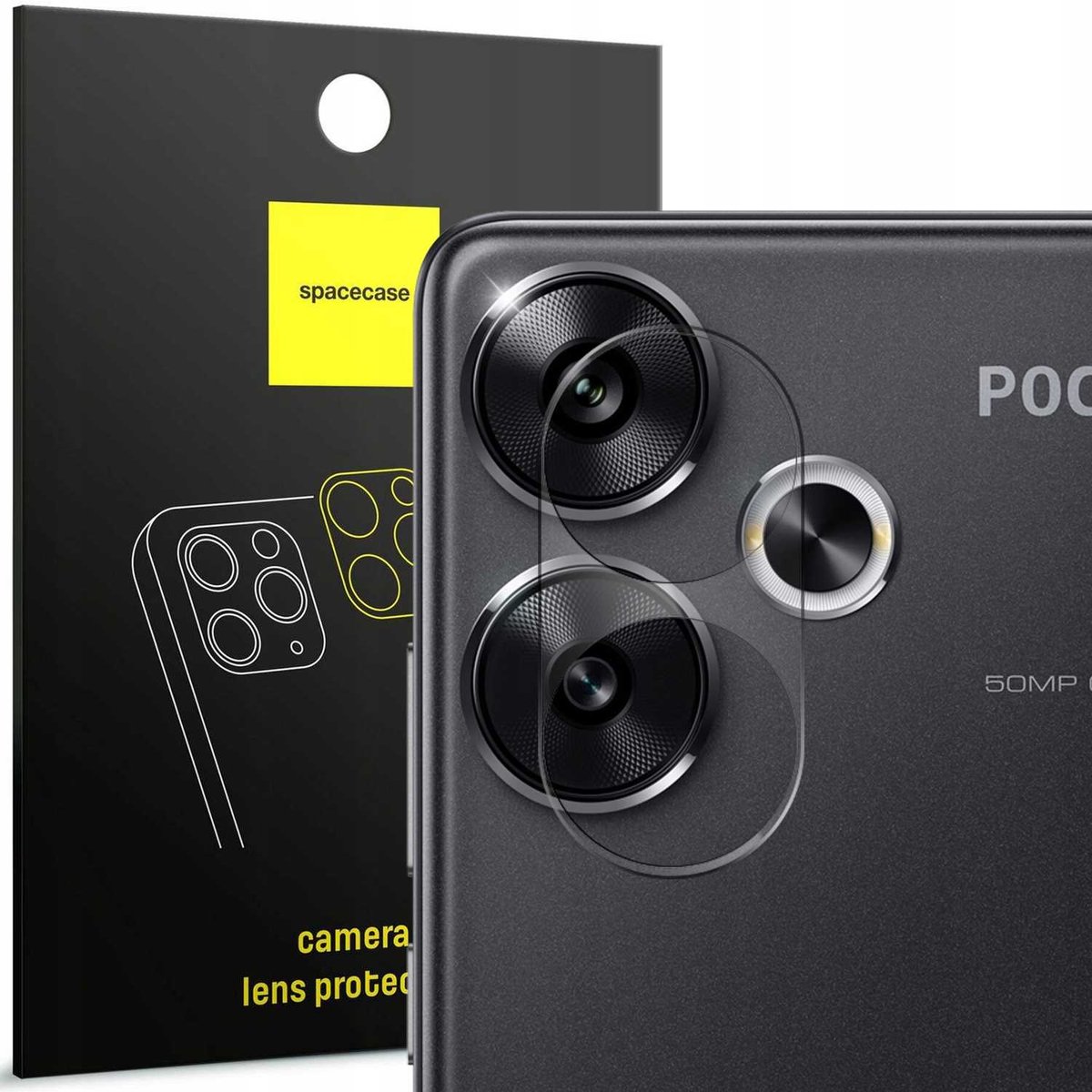 Spacecase Gehard Glas Voor Poco F6 5G Voor-Achtercamera