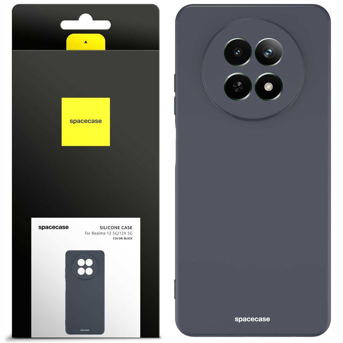 Spacecase Siliconen Hoesje Voor Realme Telefoon 12 5G 12X 5G Zwart