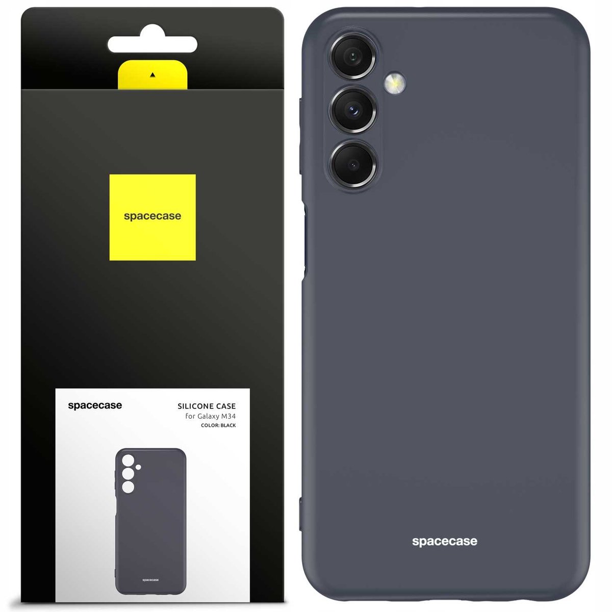 Spacecase Siliconen Behuizing Voor Samsung Galaxy M34 Zwart