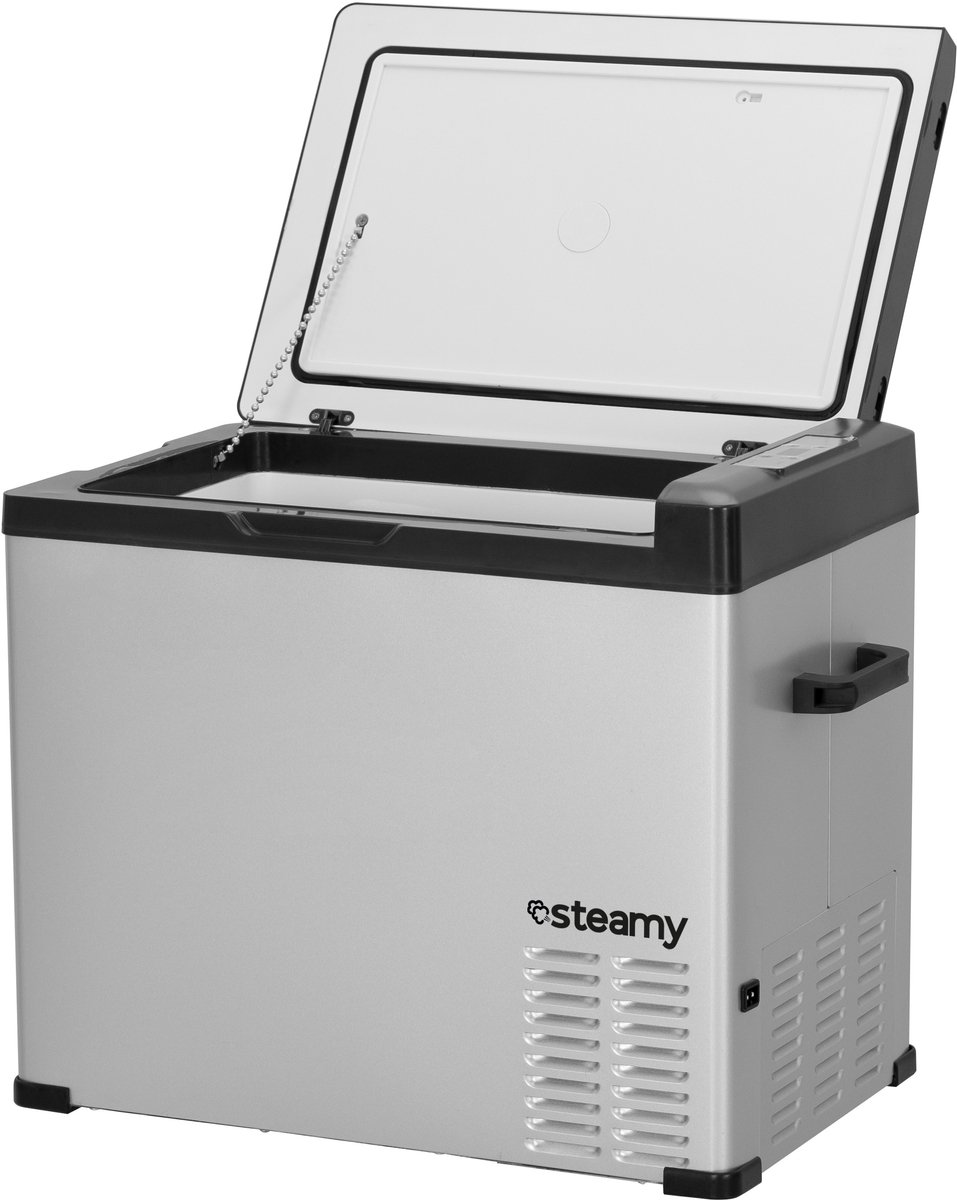Steamy-E Single Zone Elektrische Compressor Koelbox - Single Zone - 44 liter - 12V en 230V - voor auto en camping - Zilver – foto 4
