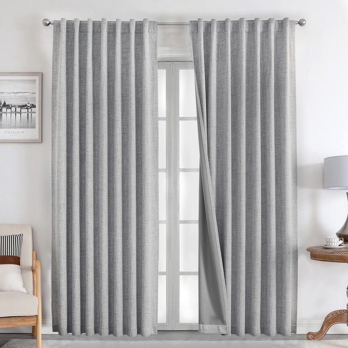 My Ninki ® Volledig Ondoorzichtige Verduisteringsgordijnen met Thermische Isolatie voor Stijlvolle Woonkamers