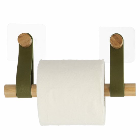 Compactor - Toilettenpapierhalter ohne Bohren, selbstklebend & repositionierbar, pulverbeschichtetes Metall, Grün, 13 x 6,5 x 13,5 cm, GRENA Größe M