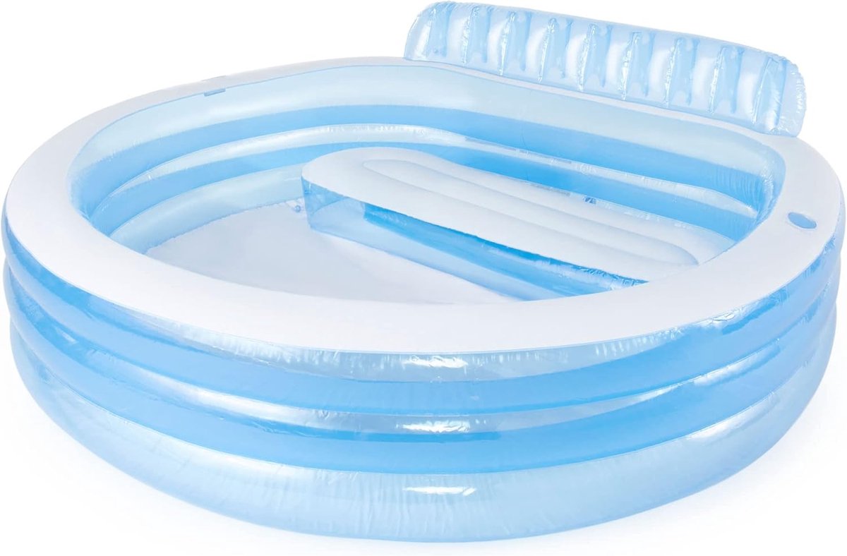 Opblaasbaar Familie Lounge Zwembad - Rond Zwemcentrum voor Kinderen en Volwassenen - 90" x 86" - Blauw