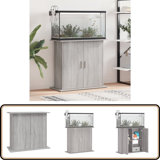 vidaXL Support d'aquarium Chêne artisanal 81x36x73 cm Bois d'ingénierie