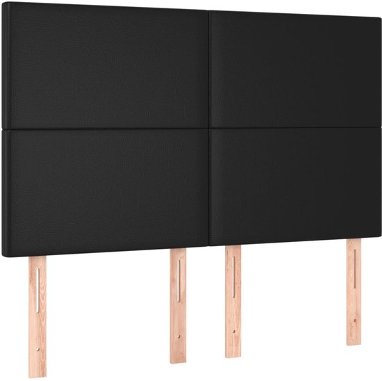 vidaXL Cadre de lit avec tête de lit Simili cuir Noir 140x200 cm - Cadre de lit avec tête de lit - Encadrements de lit avec têtes de lit - Cadre de lit - Lit