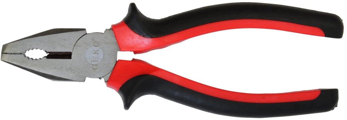 GEKO Combinatietang - Staal - 160mm - Rood/Zwart - Voor Diverse Toepassingen