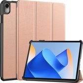 Case2go - Tablet hoes geschikt voor Huawei MatePad 11 (2023) - Tri-Fold Book Case - Auto Wake/Sleep functie - Rose Goud