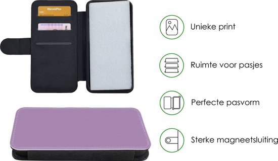 Étui pour téléphone Bookcase iPhone SE 2020 - Intérieur - Violet - Couleurs - Violet - Couleur - Uni - Avec compartiments - Étui portefeuille avec fermeture magnétique