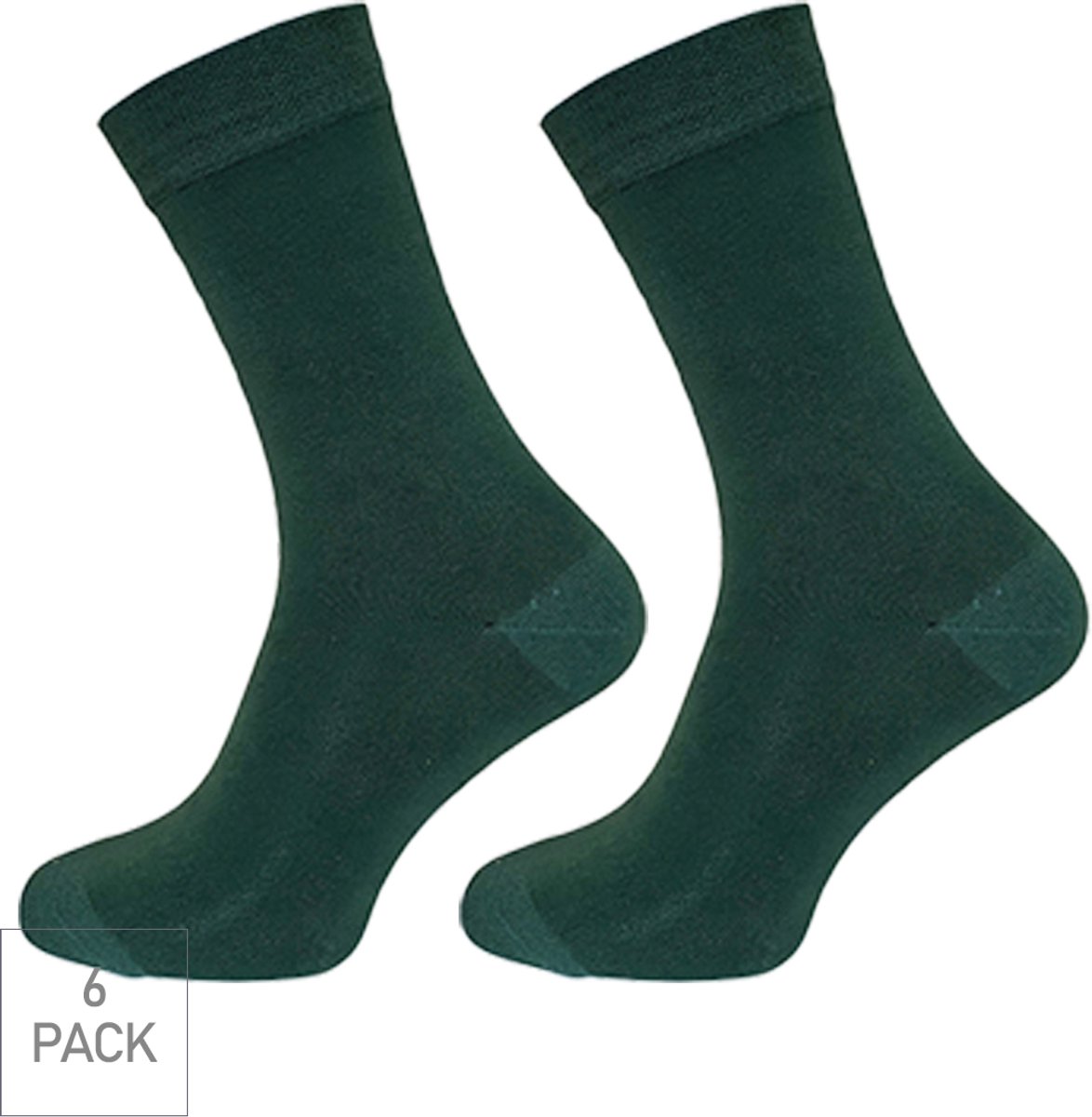 Boru Bamboo - 6-Pack - Nette Sokken - Bamboe - Naadloos - Heren / Dames - groen - 43-45 - 2301