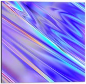 Dibond - Foto van Paars met Blauwe Gloed op Folie - 50x50 cm Foto op Aluminium (Met Ophangsysteem)