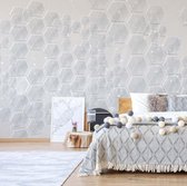 Fotobehang Modern 3D Grey Hexagonal Pattern | VEL - 152.5cm x 104cm | 130gr/m2 Vlies