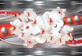 Fotobehang Ribbon Flowers Abstract | XXL - 206cm x 275cm | 130g/m2 Vlies