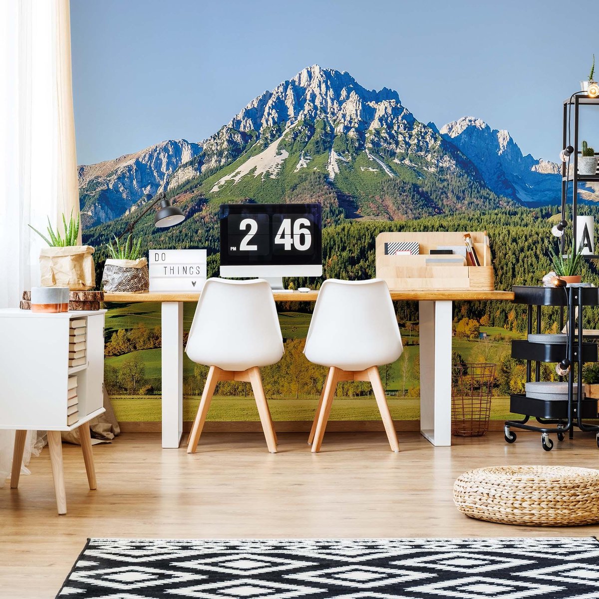 Fotobehang Mountains | VEL - 152.5cm x 104cm | 130gr/m2 Vlies