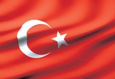 Fotobehang Flag Turkey | XL - 208cm x 146cm | 130g/m2 Vlies