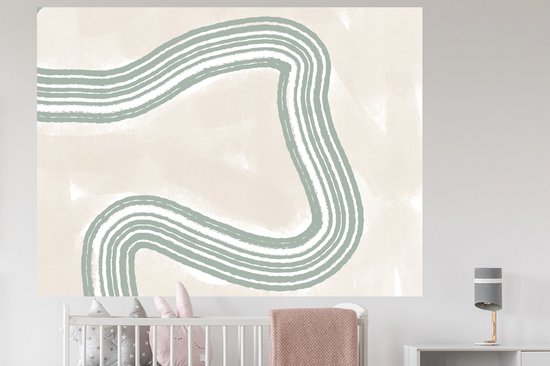 Muurstickers - Sticker Folie - Lijn - Abstract - Design - 160x120 cm - Plakfolie - Muurstickers Kinderkamer - Zelfklevend Behang XXL - Zelfklevend behangpapier - Stickerfolie
