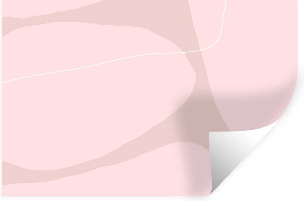 Muurstickers - Sticker Folie - Roze - Geometrische vormen - Abstract - 30x20 cm - Plakfoli