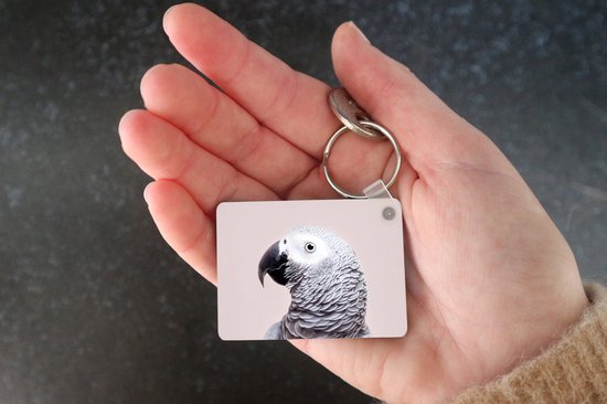 Porte-clés - Perroquet - Grijs - Animaux - Nature - Cadeaux - Plastique