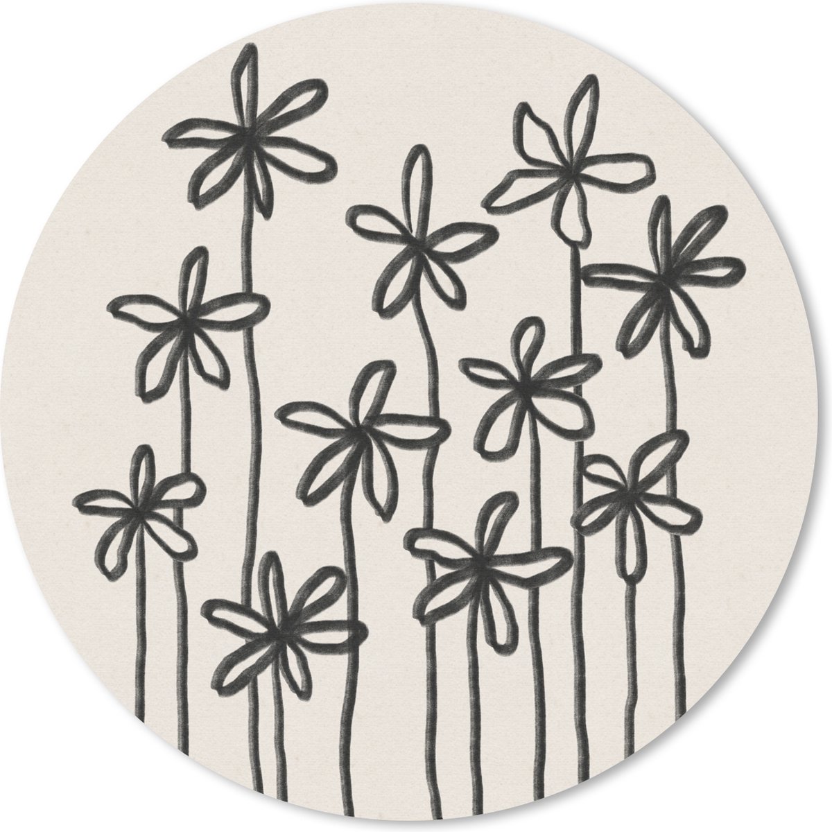 Muismat rond 20x20 cm - Mousepad Bloemen - Planten - Pastel - Abstract - Ronde muismatten