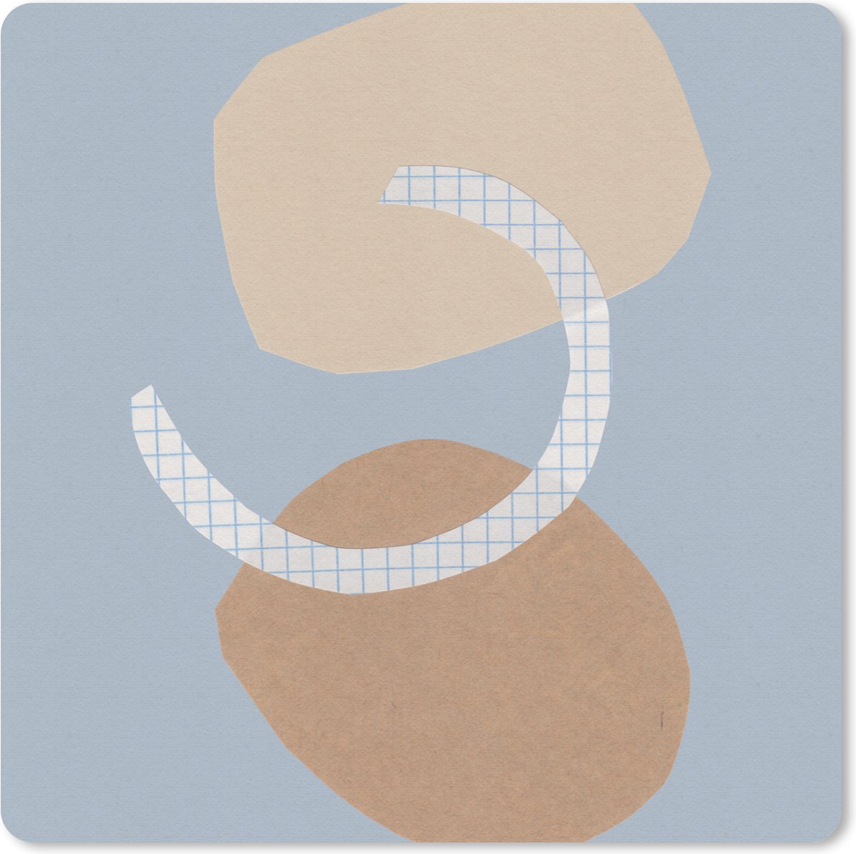 Muismat 30x30 cm - Mousepad Vormen - Blauw - Pastel - Ruitjes - Abstract - Muismatten