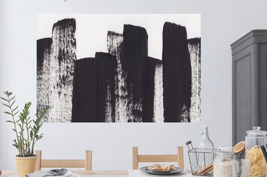 Stickers muraux - Film autocollant - Peinture - Abstrait - Zwart - Wit - 120x80 cm - Film adhésif - Stickers muraux chambre d'enfant - Papier peint autocollant - Papier peint autocollant - Film autocollant