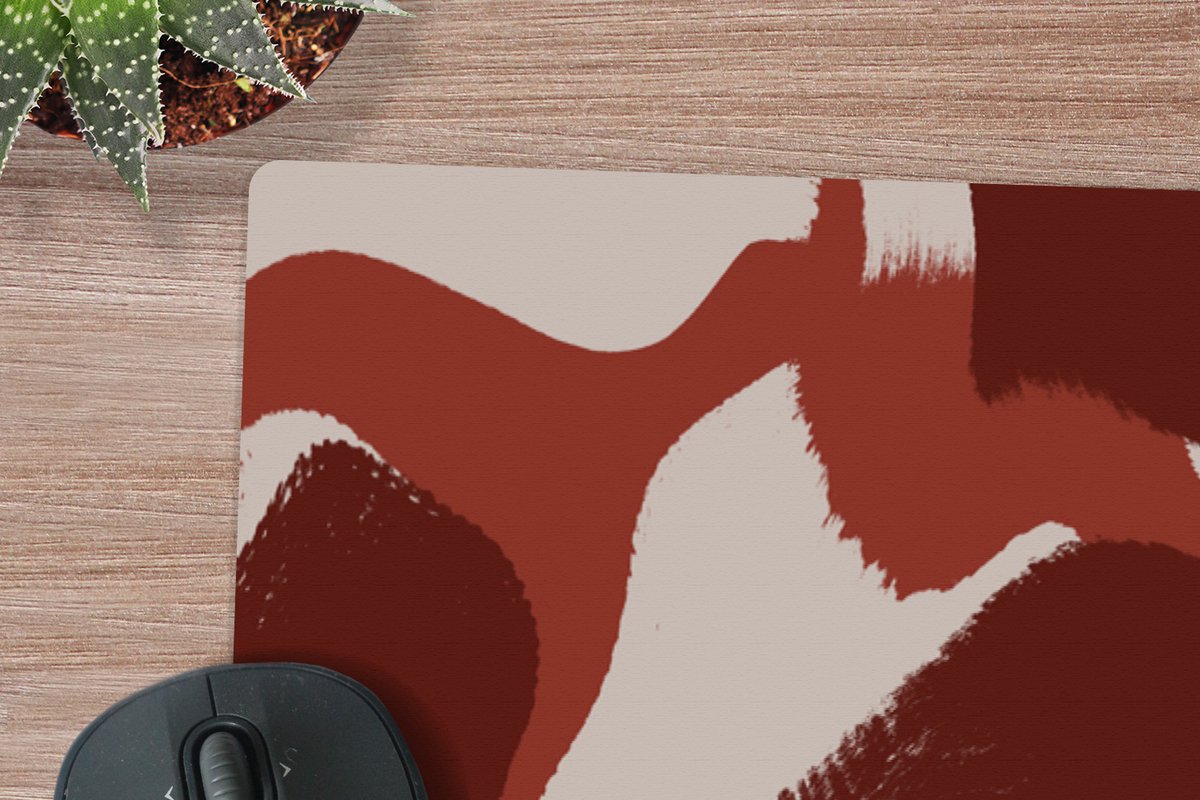 Muismat XXL 90x30 cm - Bureau onderlegger - Bureau mat Abstract - Bruin - Kleuren - Pastel - Bureaumat - Gaming mousepad xl - Bureaulegger groot - Computer deskmat