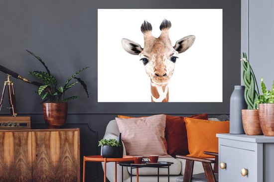 Stickers muraux - Film autocollant - Girafe - Animaux - Nature - Portrait - 120x90 cm - Film adhésif - Stickers muraux Chambre d'enfant - Papier peint autocollant - Papier peint autocollant - Film autocollant