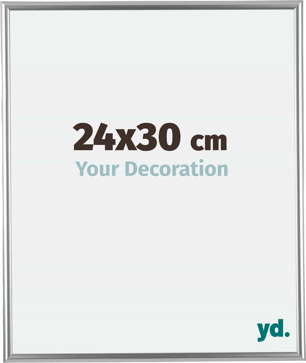 yd. Your Decoration - Fotolijst 24x30 cm - Kunststof - Zilver - Bordeaux