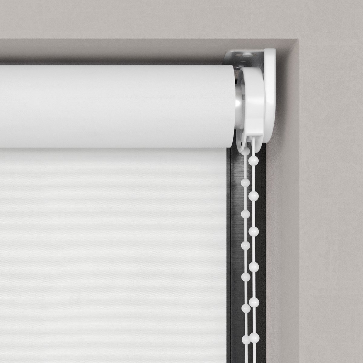 Dutchblinds Rolgordijn - verduisterend - Wit - 125x275cm - Raamdecoratie op maat