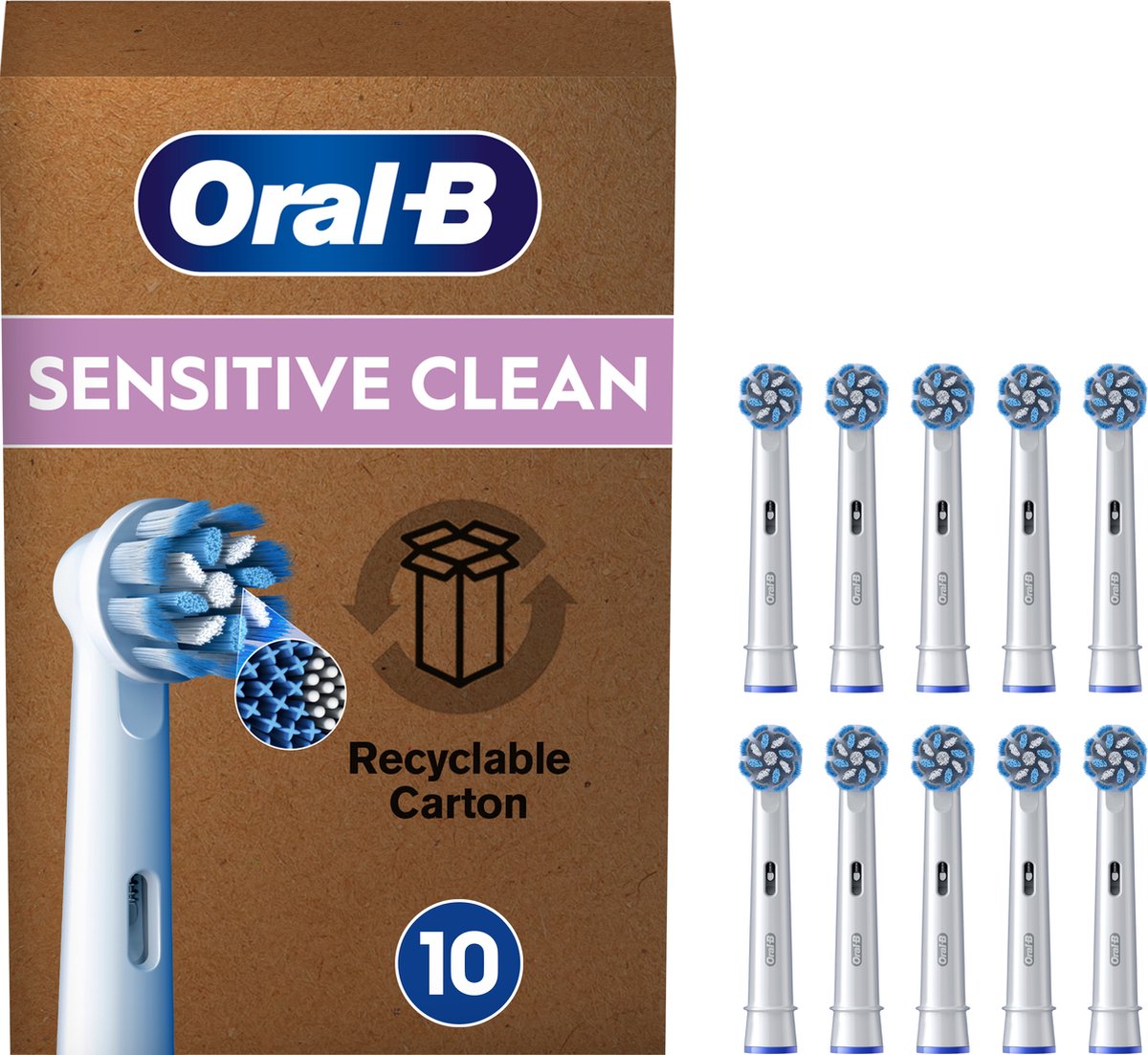 Oral-B Sensitive Clean Pro - Opzetborstels - 10 stuks - Brievenbusverpakking - Oral B
