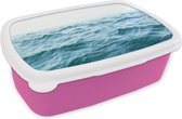 Broodtrommel Roze - Lunchbox - Brooddoos - Zee - Water - Natuur - Oceaan - 18x12x6 cm - Kinderen - Meisje