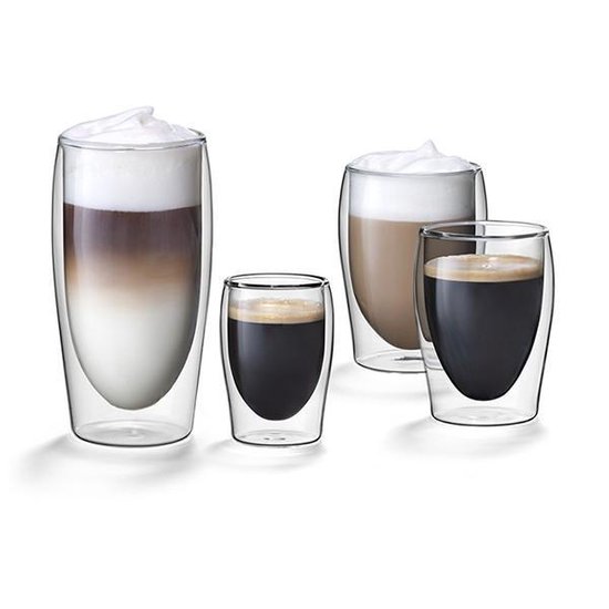 Grote Dubbelwandige Caffe latte glazen 0,35L - Set van 6 - Flame | bol.com