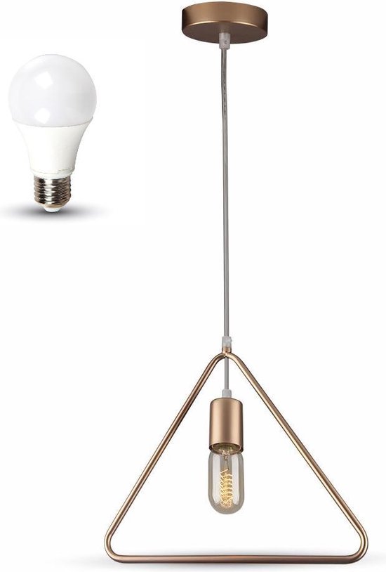 Professor Mount Bank Logisch Geometrische hanglamp triangel - kleur champagne incl. LED lamp 2700K 800  lumen | bol.com