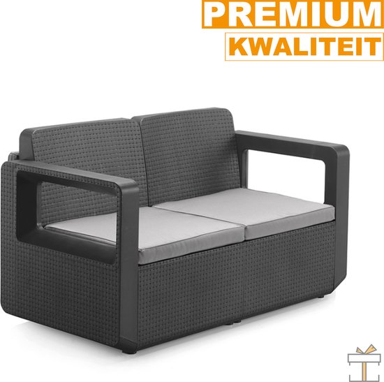 Ensemble de jardin de Luxe Happyment - 4 personnes - Table de salon - Coussins lavables - Ensembles de jardin - Table de jardin avec chaises - Salon de jardin