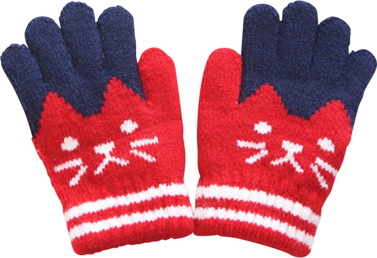 Hidzo Handschoenen - Kinderhandschoenen - Rood/Blauw - Touchscreen