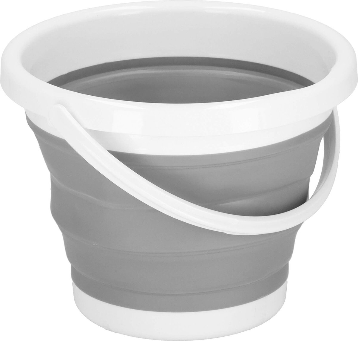 Springos Emmer - Opvouwbare Emmer - Rond - 10L - Grijs/Wit