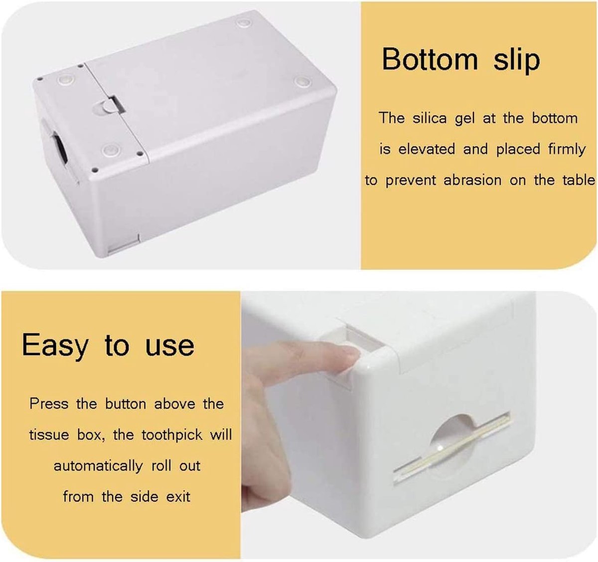 Boite à Cure-dents Colorée | Jaune - - Yannick