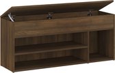 vidaXL - Schoenenbank - 105x30x45 - cm - bewerkt - hout - bruin - eikenkleur