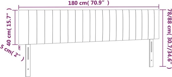 vidaXL de lit 2 pcs Velours Gris foncé 90x5x78/88 cm