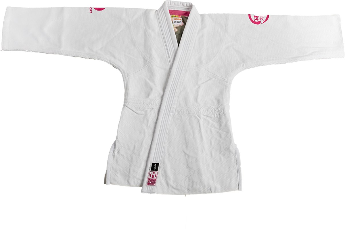 Nihon Meiyo 2.0 Lady Gi judopak dames | wit-roze (Maat: 140) - Nihon