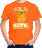 Bellatio Decorations Koningsdag t-shirt - oranje - Willie Wortel - voor kinderen 110/116