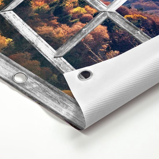 Gards Tuinposter Doorkijk Heuvel Landschap van het Zwarte Wout Bos - 60x40 cm - Tuindoek - Tuindecoratie - Wanddecoratie buiten - Tuinschilderij