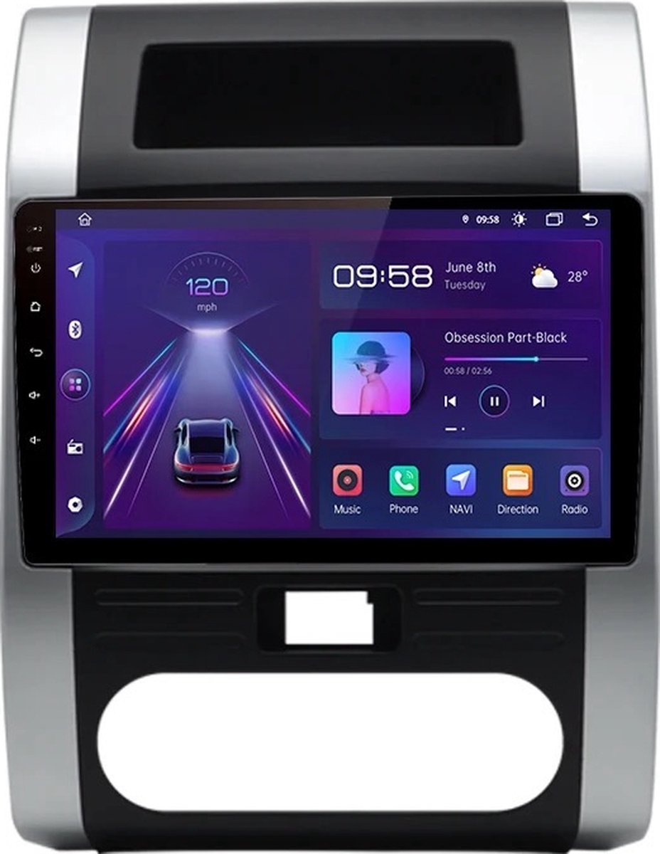 Navigatiesysteem auto met scherm - autoradio geschikt voor CarPlay en Android auto - bluetooth radio - geschikt voor Nissan X-Trail 2007-2015