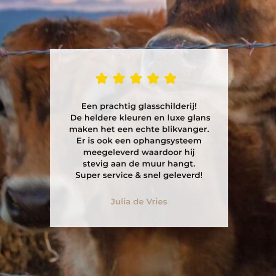 MuchoWow® Peinture sur verre 60x120 cm - Peinture sur verre - Vache - Animaux - Vaches - Photo sur verre acrylique - Peintures