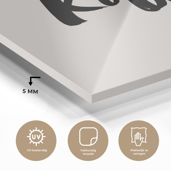 MuchoWow® Peinture sur verre 90x90 cm - Peinture sur verre acrylique - Café - Taupe - Citation - Photo sur verre - Peintures