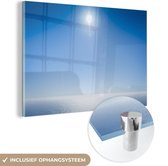 MuchoWow® Glasschilderij 120x80 cm - Schilderij acrylglas - Zomer - Zee - Zon - Foto op glas - Schilderijen