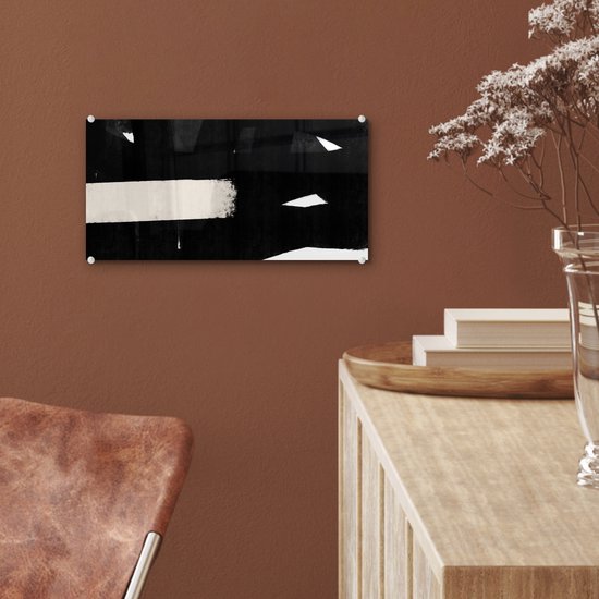 MuchoWow® Peinture sur verre 40x20 cm - Peinture sur verre acrylique - Abstrait - Pastel - Minimalisme - Photo sur verre - Peintures